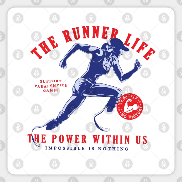 The Runner Life - The Power Within Us ( Lady Version ) Magnet by Wulfland Arts